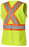 Women's Safety Vest In Yellow, Tricot Polyester Interlock & Front Zipper