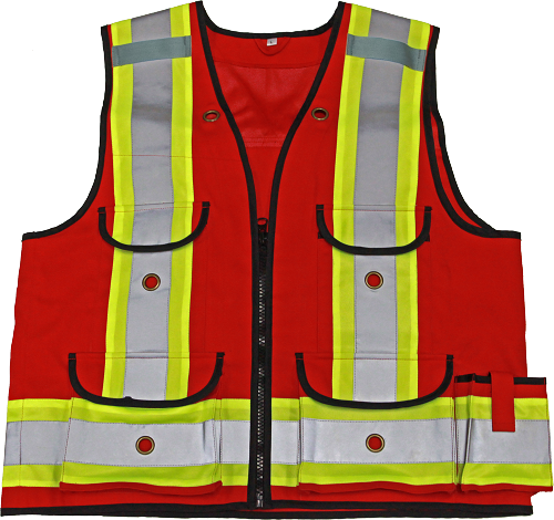 VIKING All-Trades 1000D Red Surveyor Safety Vest — Ono Work & Safety