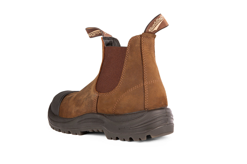 Blundstone 169 Work Safety Boot Rubber Toe Cap Saddle Brown