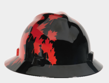 MSA V-GARD Canada Leaf Full Brim Hard Hat