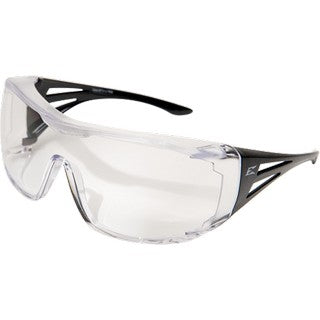 Edge Eyewear Safety Glasses Ossa Clear Lens Black Frame XF111-L